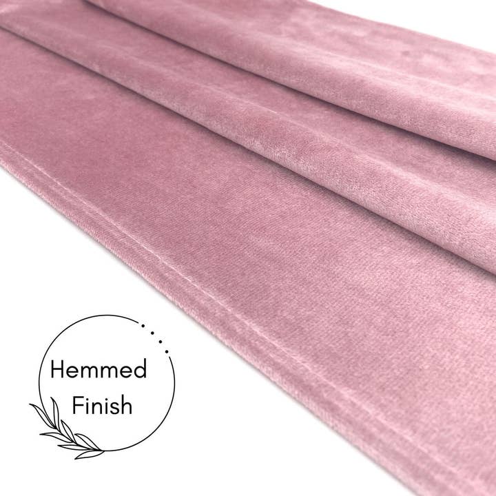 YOUR CHAIR COVERS - Wholesale Table Runner - 14 x 108 Inch Velvet Table Runner Dusty Rose4