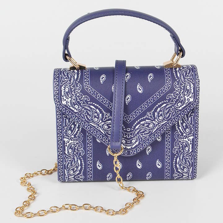 3AM BY H&D ACCESSORIES - Wholesale Crossbody Bag - Women's - Bandana Print Handle Cross Body Bag