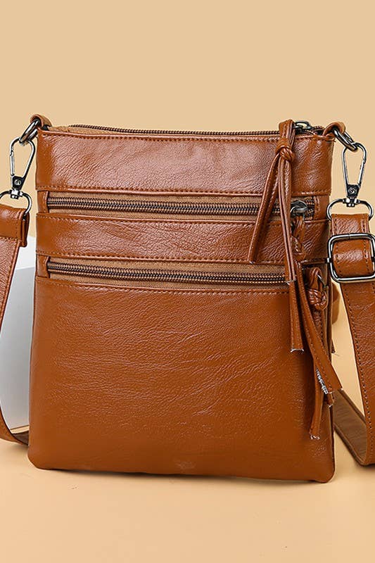 ACCITY - Wholesale Shoulder Bag - Women's - SOFT LEATHER VERTICAL ZIPPER SHOULDER BAG_CUAB003310