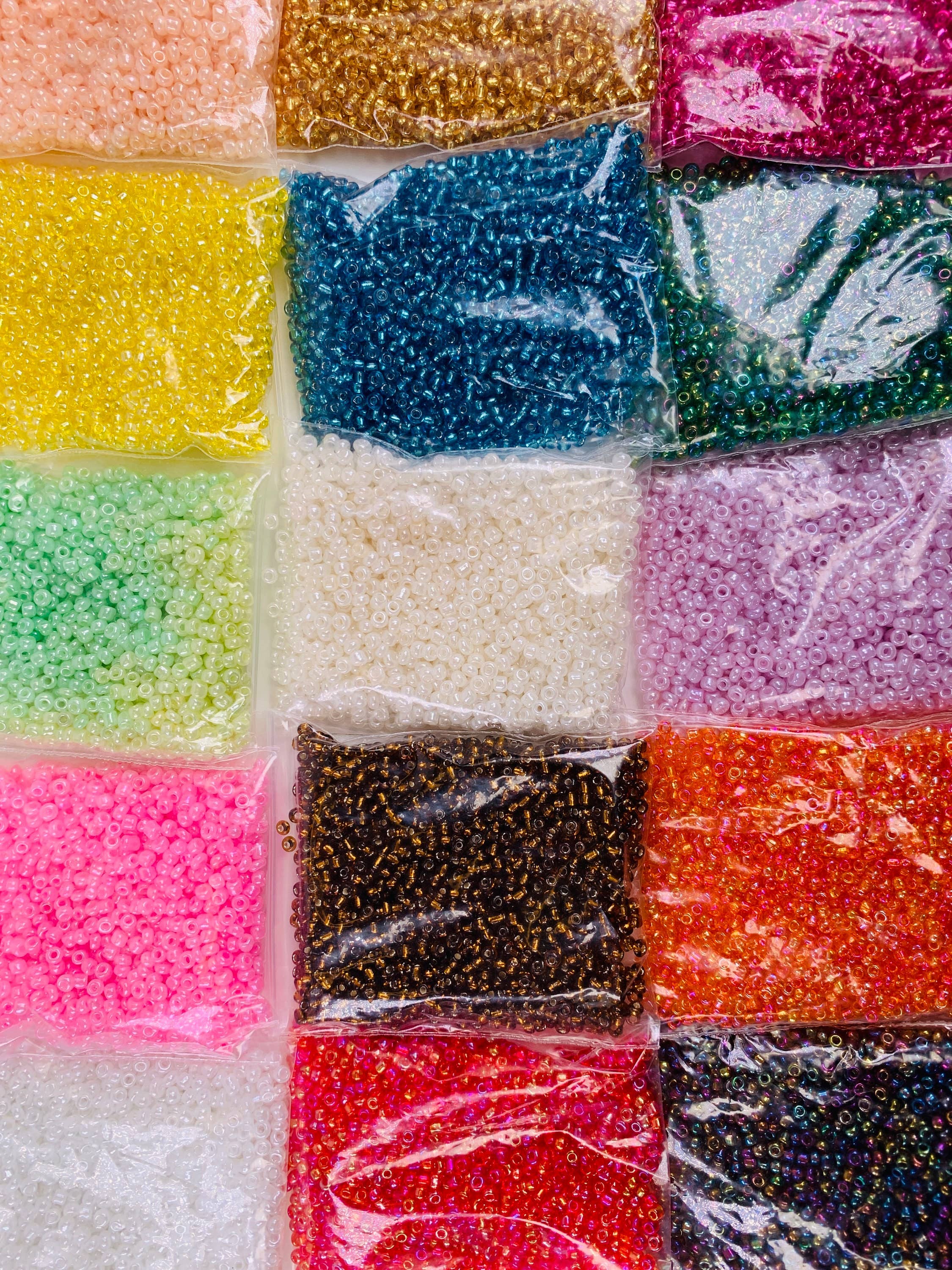 The Bead Bazaar - Wholesale DIY Craft Kit - Kids - 24 DIY Pastel Seed Bead Kit For Kids Arts & Crafts, Small Se9