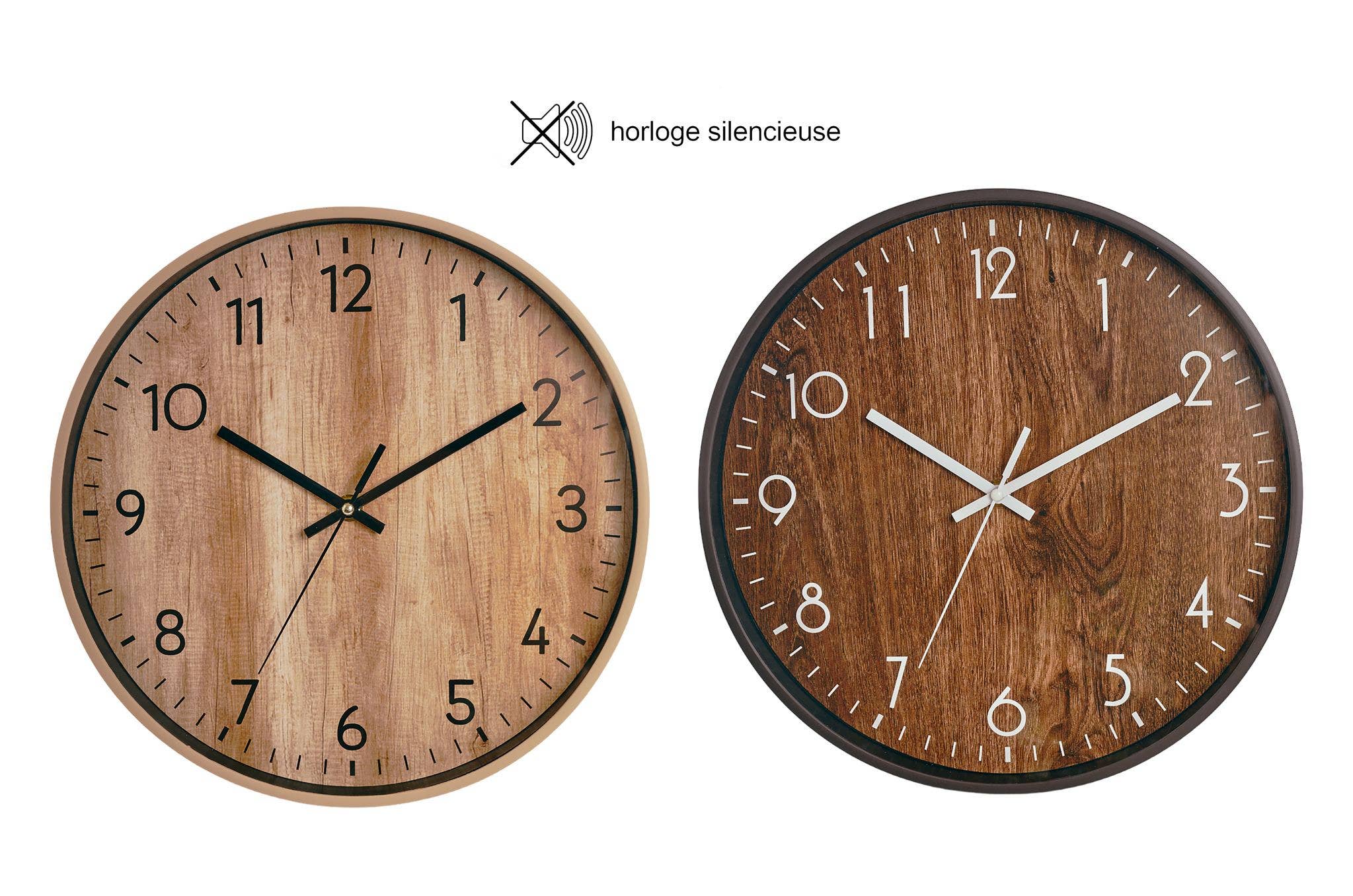 CP INTERNATIONAL - Wholesale Wall Clock - Silent Wooden Decorative Clock D.30 cm0