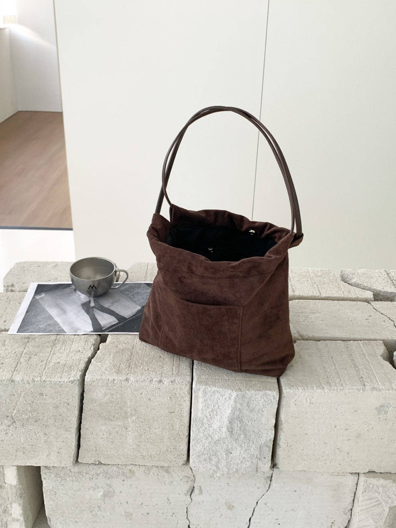 Little Light - Wholesale Shoulder Bag - Women's - Stella Soft Suede Gather Bucket Bag4