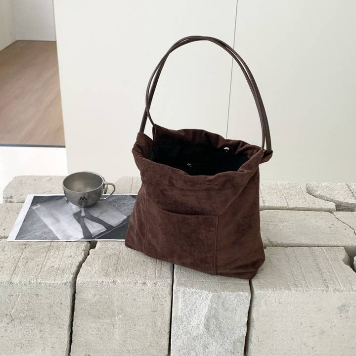 Little Light - Wholesale Shoulder Bag - Women's - Stella Soft Suede Gather Bucket Bag4