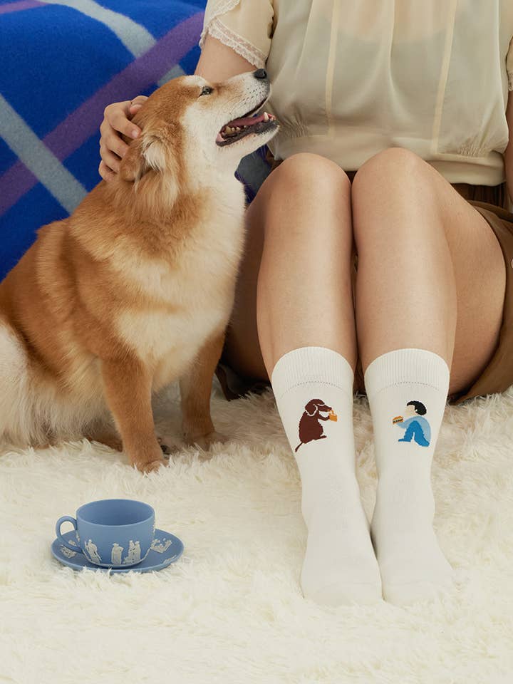 White Best Creative Socks For Pet Lovers, 2 Pairs-8 Looks! for wholesale on Faire10