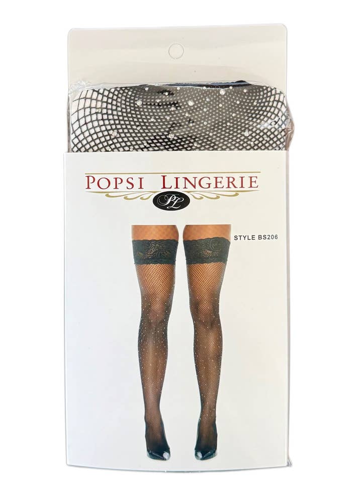 Popsi Lingerie - Wholesale Stockings - Women's - Rhinestone Thigh High Pantyhose4