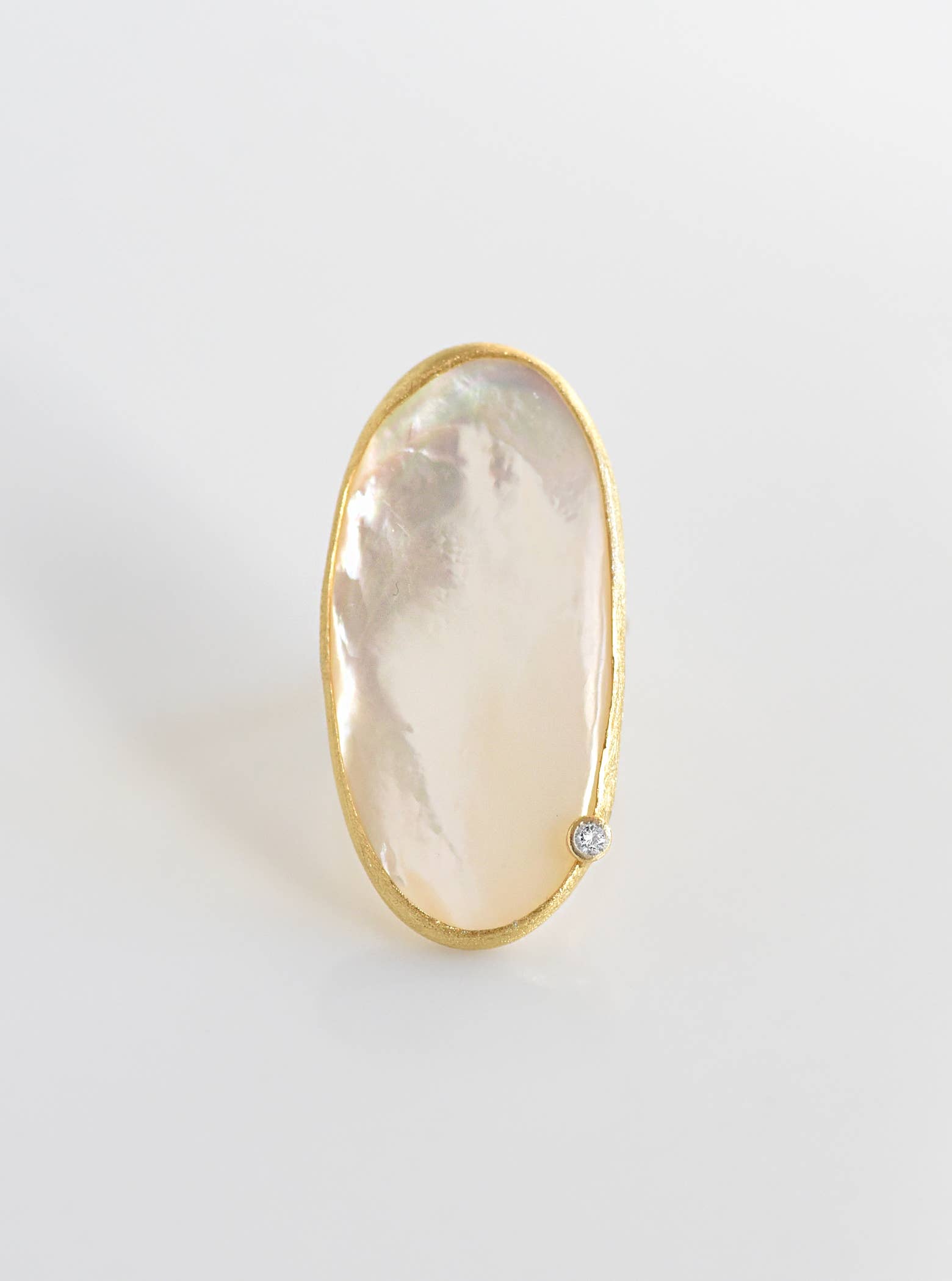 FELIX Z DESIGNS - Wholesale Cocktail/Statement Ring - Large Oval Mother of Pearl Ring, Adjustable size. 925 Silver0