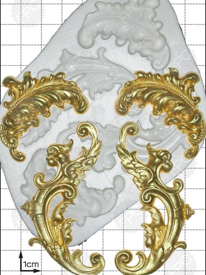 Feather Scrolls Silikonform (Mold) - av FPC Sugarcraft för wholesale av FPC Sugarcraft