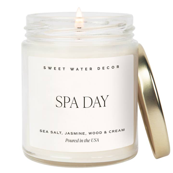 Sweet Water Decor - Wholesale Jar/Filled Candle - Spa Day 9 oz Soy Candle - Home Decor & Gifts