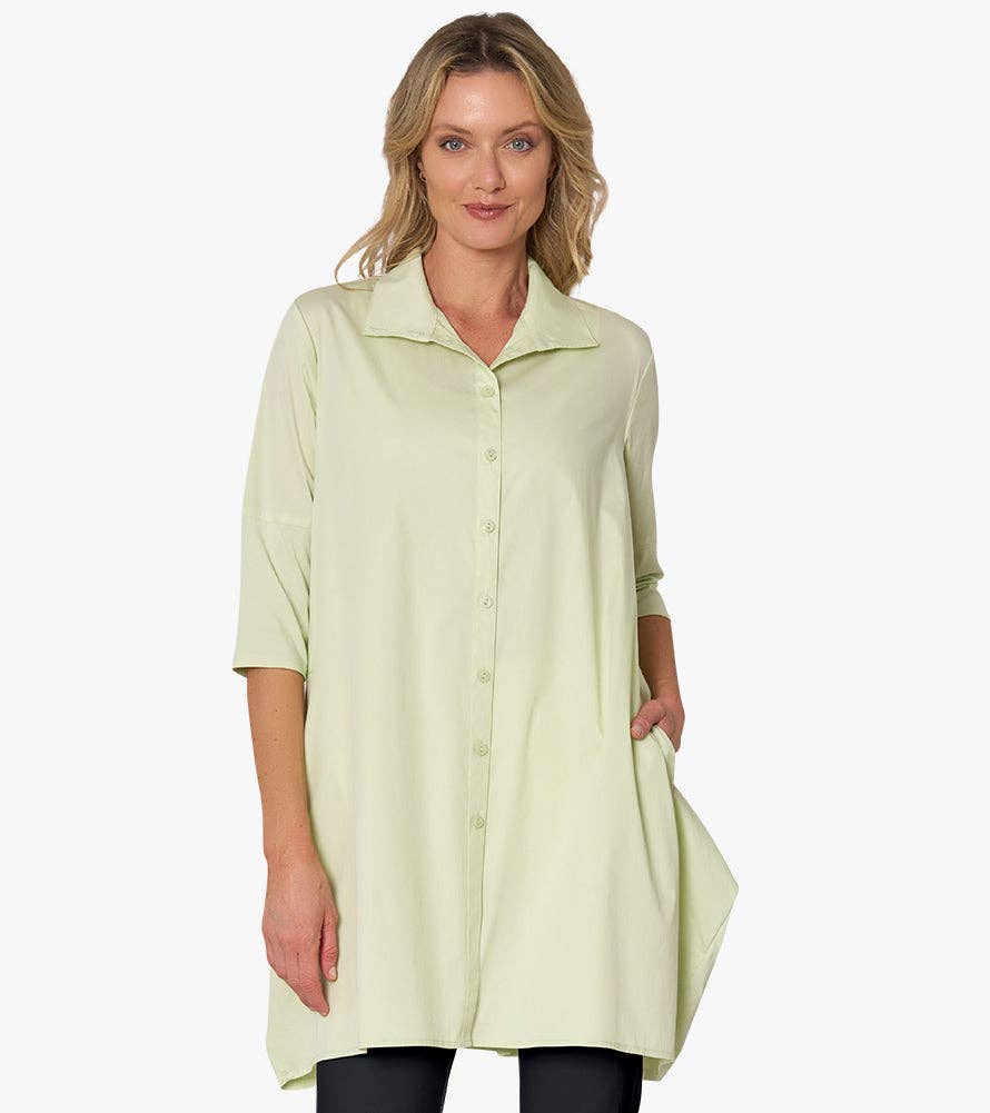 Stella Carakasi - Wholesale Tunic - Women's - Women's 3/4 Sleeve A-Line Cotton Poplin Tiburon Tunic Icon17