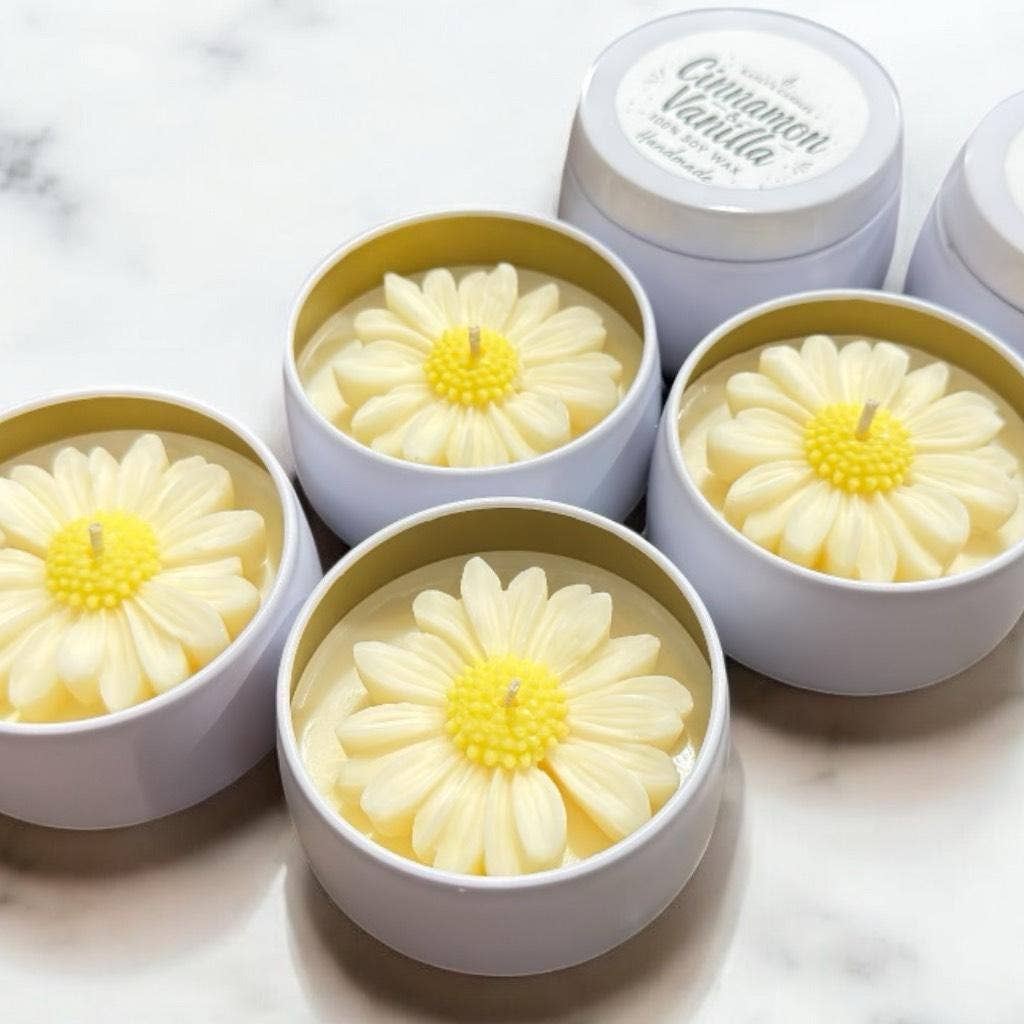 Karly’s Candles - Wholesale Party gift - Daisy Soy Wax Candles 4 oz - Baby, Bridal & Wedding Favors2