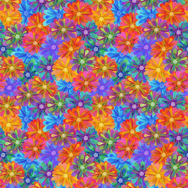 Floral numérique d'Océanie - Multicolore pour la vente par Laurel Burch Studios