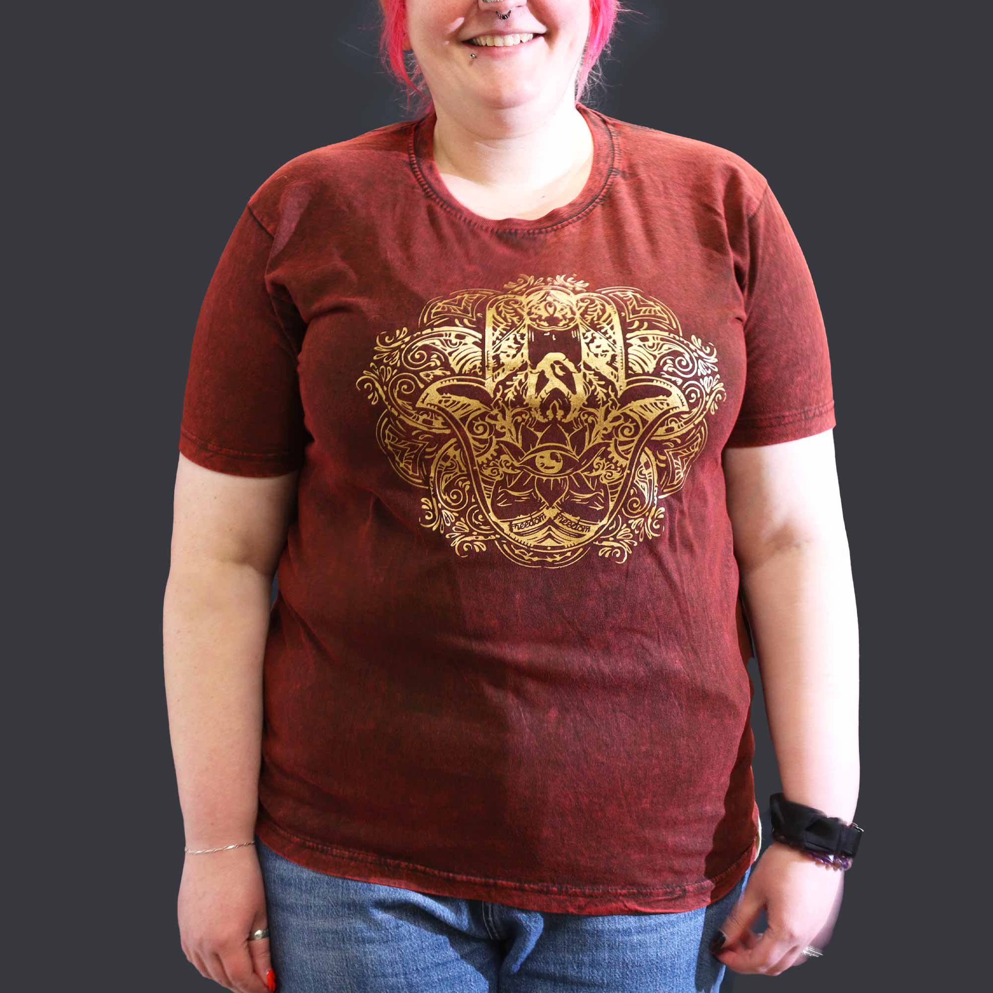 AWGifts Europe - Wholesale Screen Printed T-Shirt - Women's - Wholesale Stonewashed Nomad Sari T-Shirts56