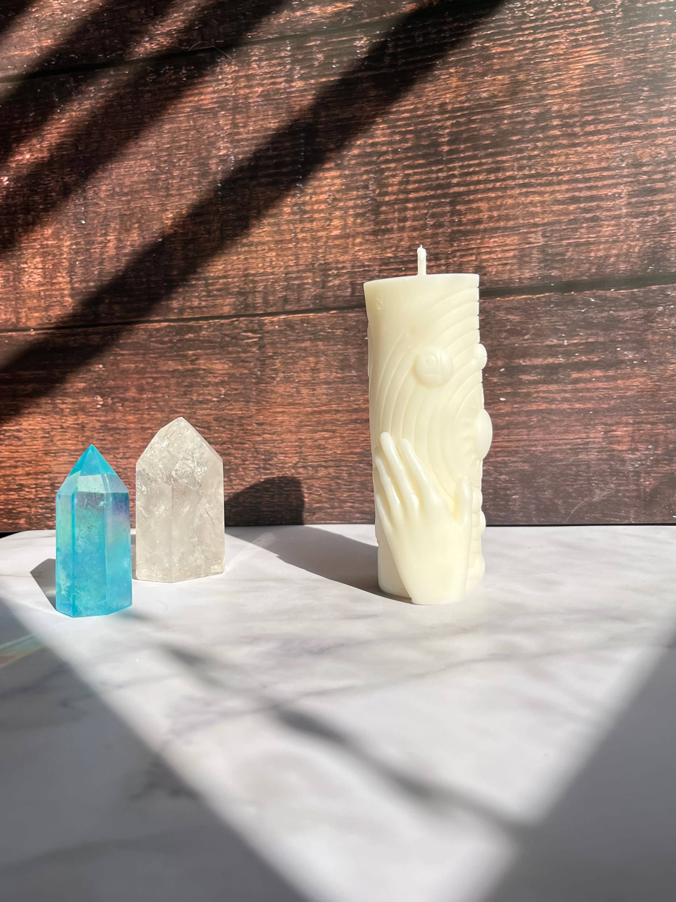 Beauty and the Moon - Wholesale Novelty Candle - Astrology Astronomy Solar System Beeswax Candle4