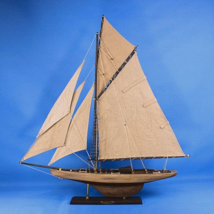 Hampton Nautical – wholesale Decorative tabletop object – Rustic Columbia Model Sailboat Decoration Limited 30"1
