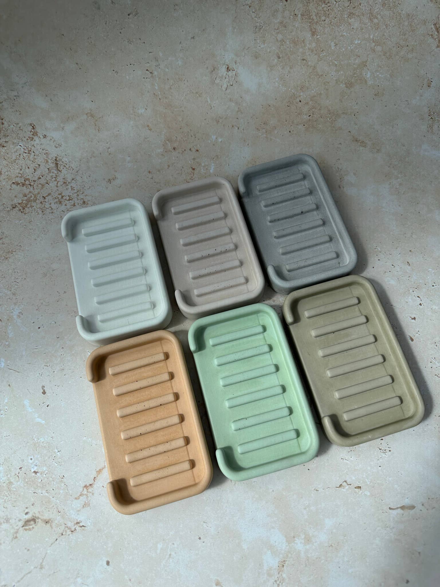 Smells Like Home Store - Venta al por mayor Platitos para jabón de baño - Jabonera rectangular de concreto ArcEdge11