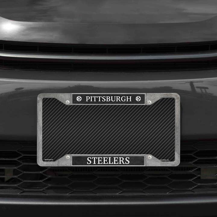 Rico Industries - Wholesale Car Decorative Charm - Unisex - NFL Pittsburgh Steelers Pewter License Plate Frame1