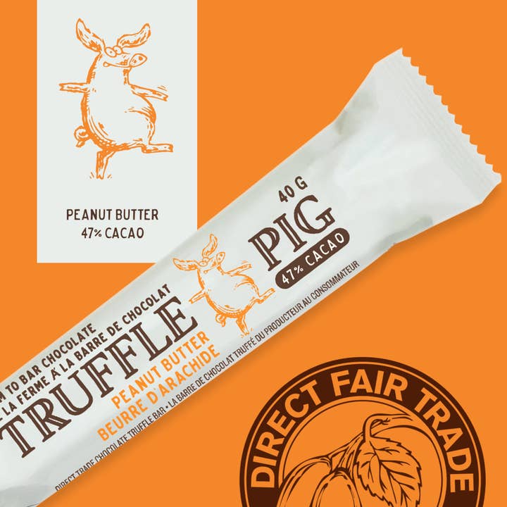 Truffle Pig - Vendita all'ingrosso Barretta di cioccolato - Barretta di cioccolato al latte di cacao al 47% con burro di arachidi1
