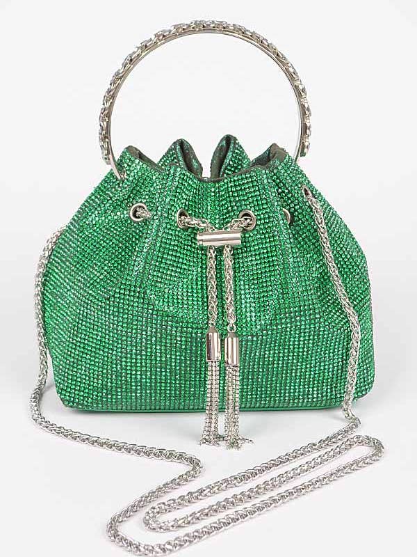 Rhinestone Top Handle Bucket Bag for wholesale by Shop Neighbors