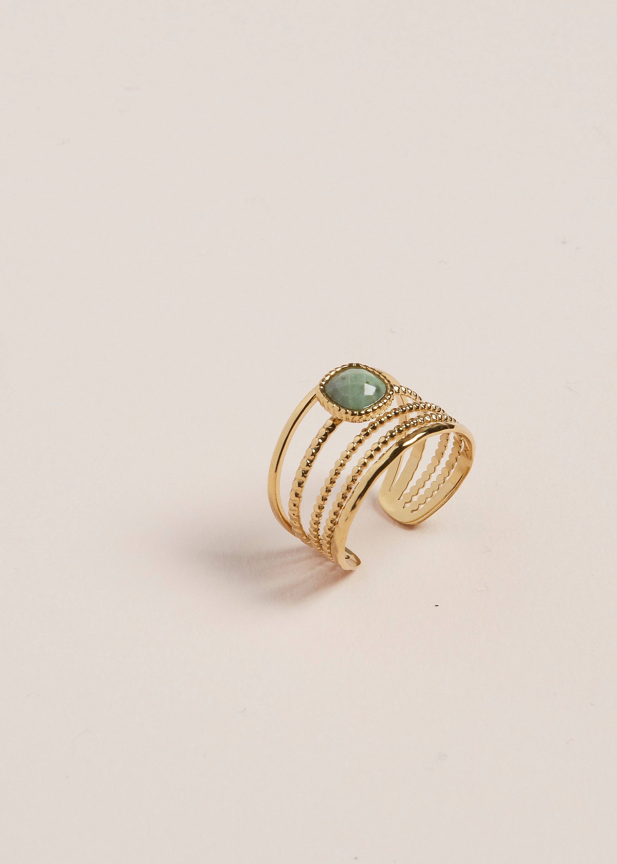 Voguette Paris - Vente Bague de cocktail/de cérémonie - Bague EMY Verte0