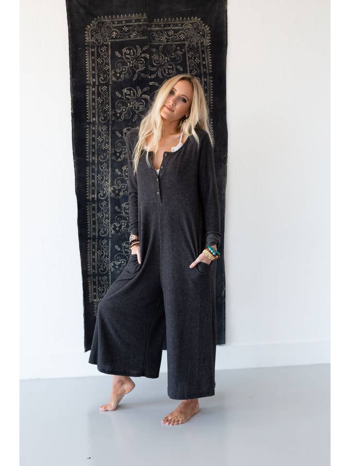 Three Bird Nest - Wholesale Jumpsuit - Women's - Simply Comfort Jumpsuit - Dark Gray