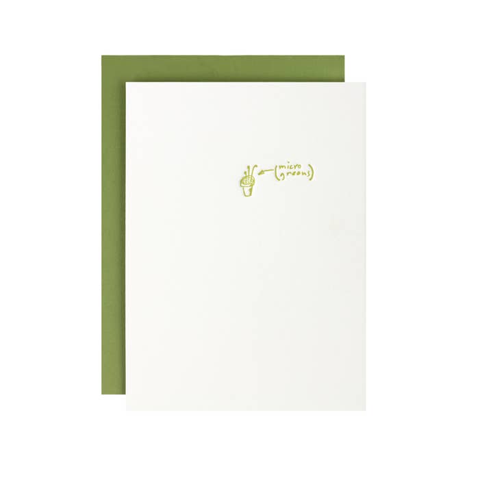 Hat Wig Glove Co. - Vendita all'ingrosso Biglietti di auguri generici - Scheda Microgreens Letterpress