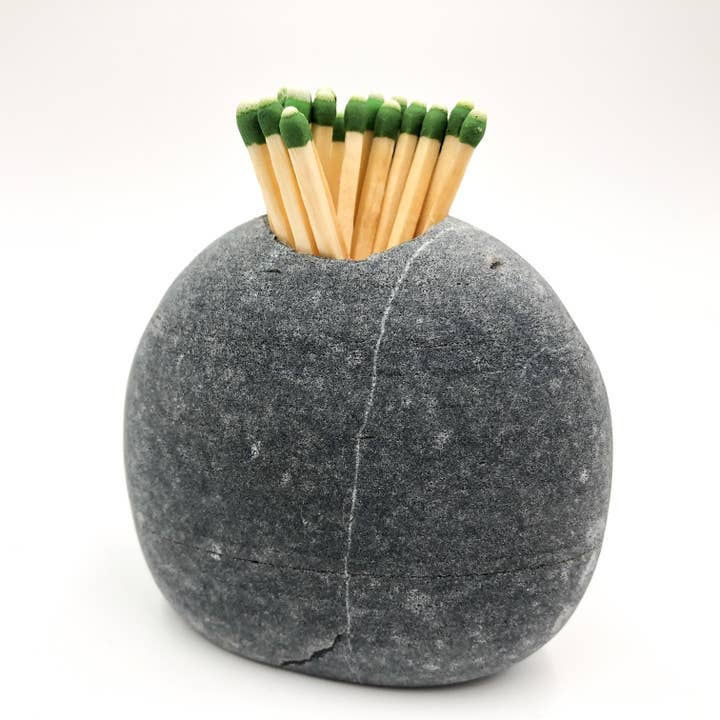 Funky Rock Designs - Wholesale Match Holder - Handcrafted Stone Match Striker & Toothpick Holder8