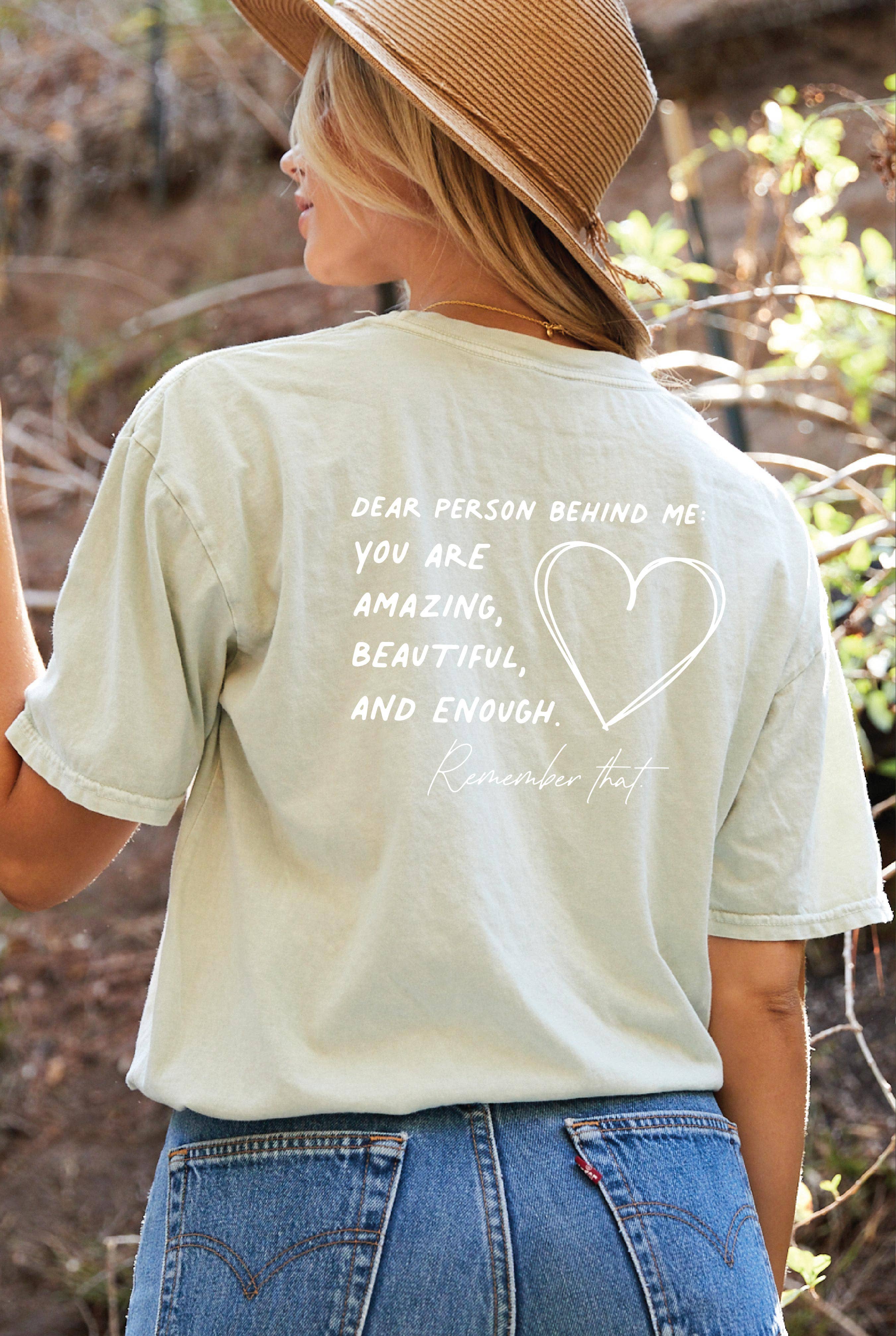 OAT COLLECTIVE – wholesale T-shirts med screentryck – Dam – DU MATTER Front & Back Mineral Grafisk Topp17