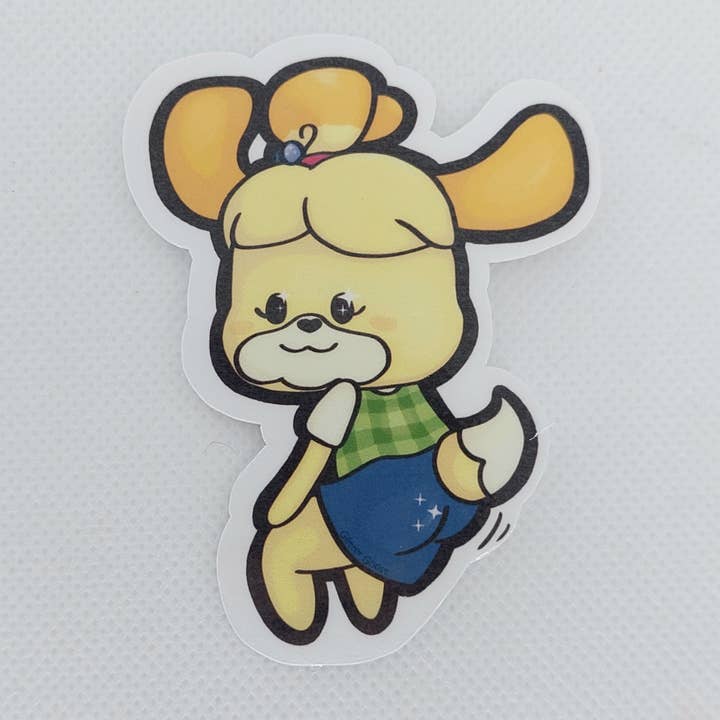 Glitter Ghost Clothing and Accessories - Wholesale Sticker - Fanart - Animal Crossing - Isabelle - 3 inch Sticker3