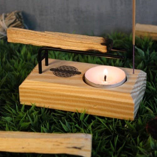 Green Tree - Wholesale Wierookhouder - Palo Santo & Witte Salie Brander Levensbloem2