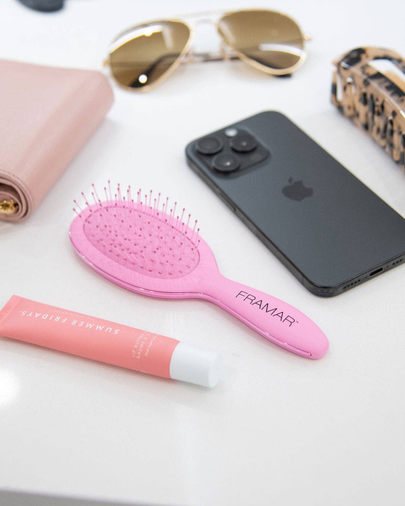 Framar Hair Brushes & Hair Accessories - Wholesale Hair Brush/Comb - FRAMAR Mini Hair Brush, Travel Hair Brush, Pink Mini Brush5