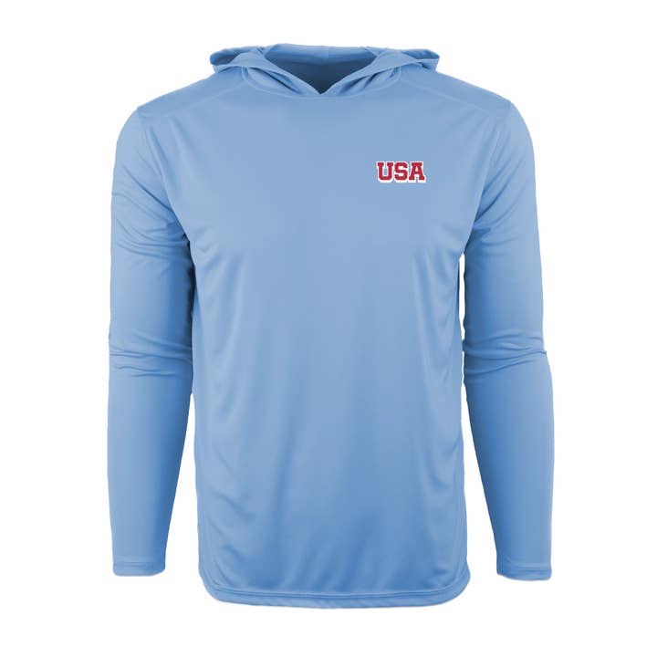 USA Solar Shield Performance Hoodie for wholesale by TriPine