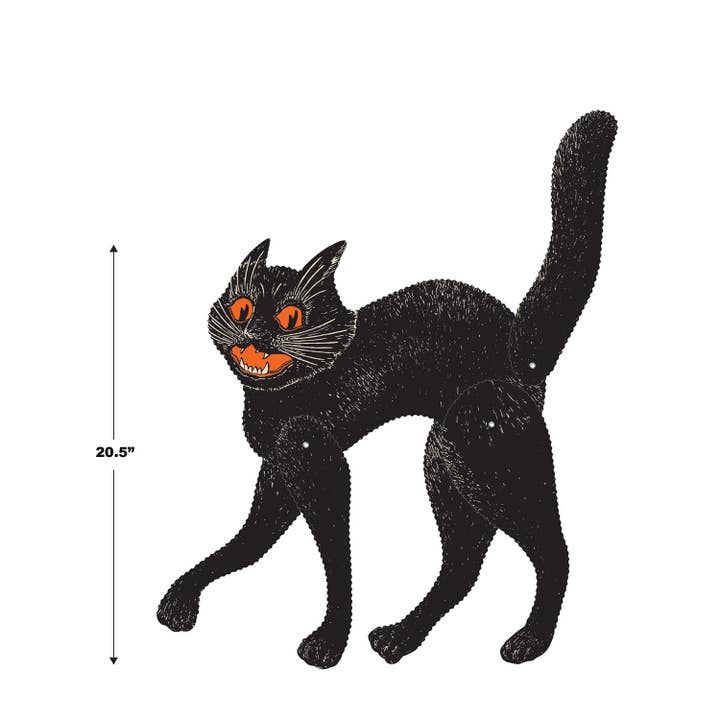 Beistle - Vente Découpages - Chat articulé vintage pour Halloween 52 cm, imprimé des deux côtés2