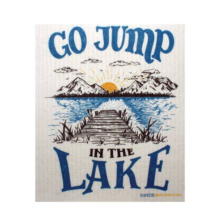 Swedish Dishcloth Go Jump in the Lake for wholesale by SWEDEdishcloths