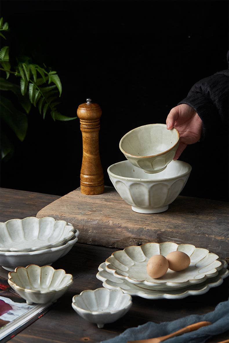 Gohobi （We cover U.S. import duties） - Vente Assiettes/plats/bols de décoration - Assiette-bol à pâtes en grès style japonais Gohobi à fleurs de poirier faite à la main15