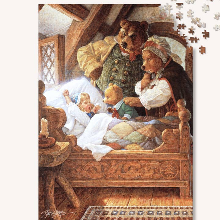 The Puzzle Theory - Wholesale Puzzel - Volwassene - Scott Gustafson Goudlokje en de Drie Beren - Puzzel van 1000 Stukjes3