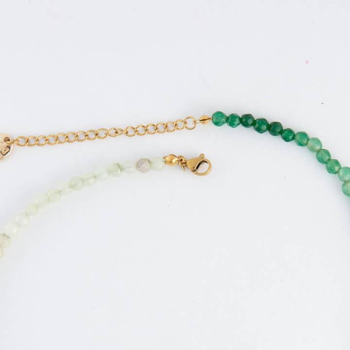 Elsie & Zoey - Wholesale Beaded/Pearl Necklace - Maren Genuine Aventurine Stone Ombre 15" Beaded Necklace12