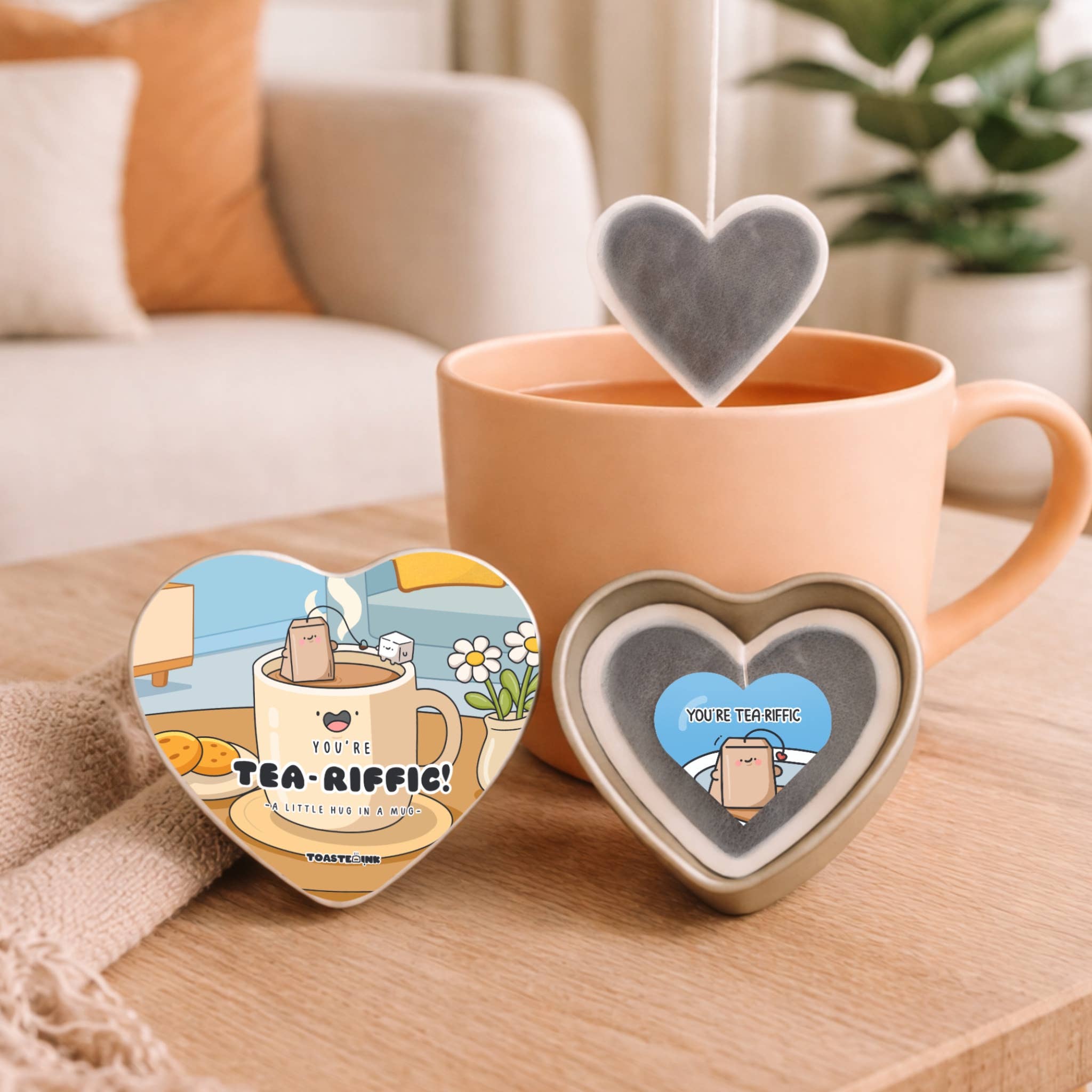 Toastedink – wholesale Tea bags – Heart Shaped Tea Bags | Box of 5 positivi-tea's2