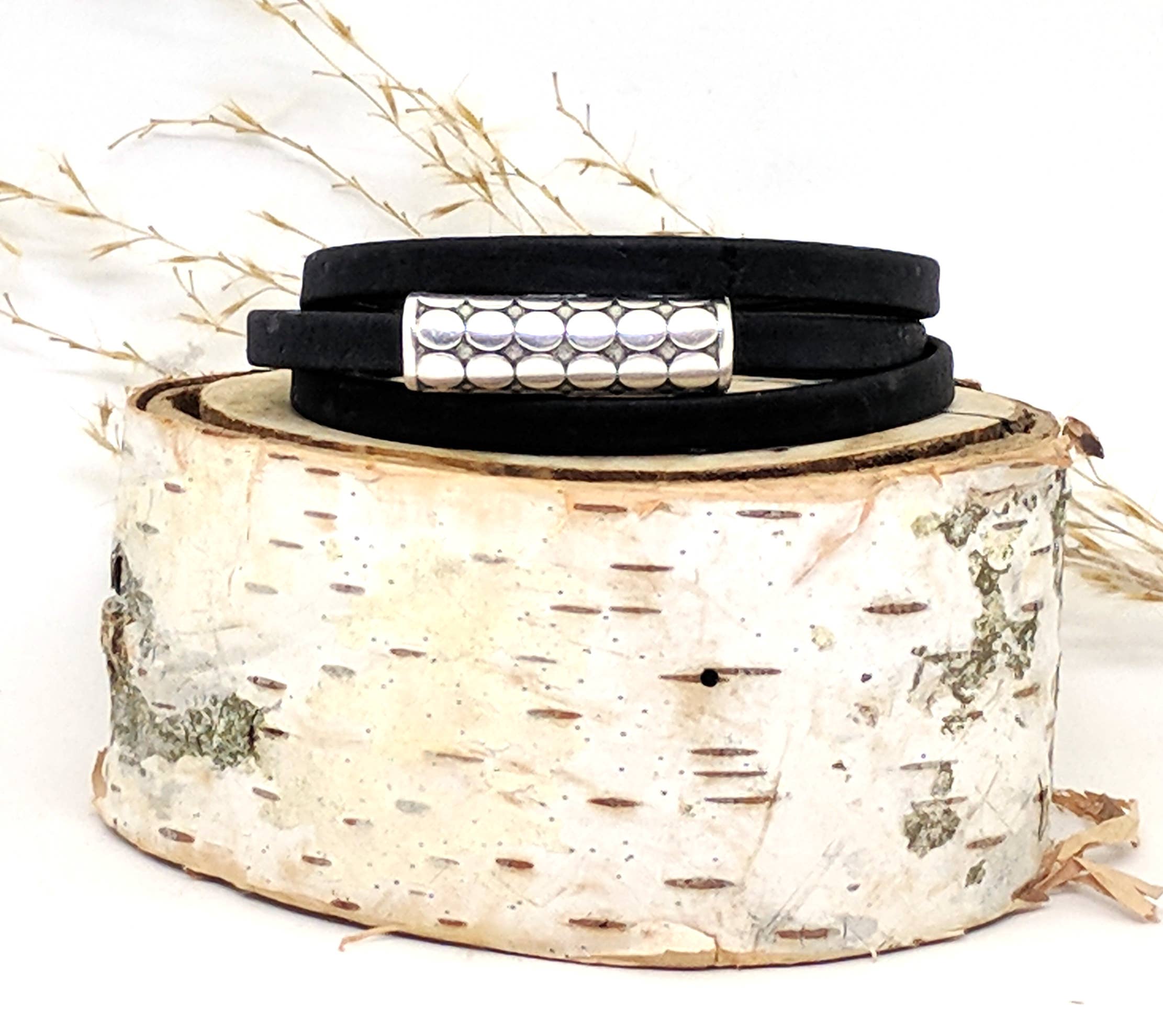 Elisabetta Studio - Wholesale Bangle Bracelet - Mod Circles - Triple Wrap Cork Bracelet1
