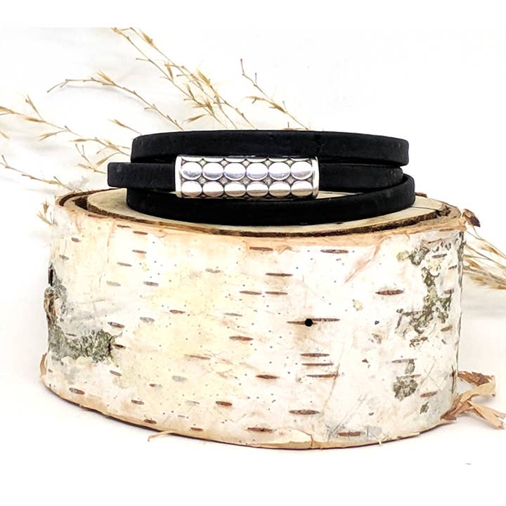 Elisabetta Studio - Wholesale Bangle Bracelet - Mod Circles - Triple Wrap Cork Bracelet1