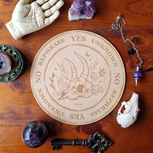 Yiska Designs - Wholesale Meditation Supplies - Forest Skull Pendulum Board0