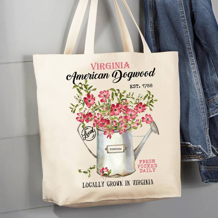 Bolsa de lona Virginia State Flower American Dogwood para venta al por mayor de Avery Lane Gifts