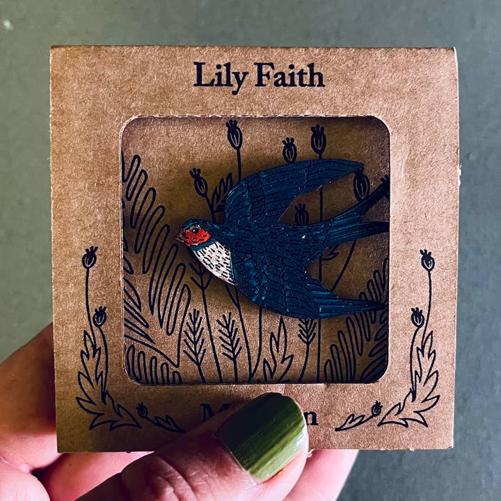 Swallow Mini pin Brooch for wholesale by Lily Faith