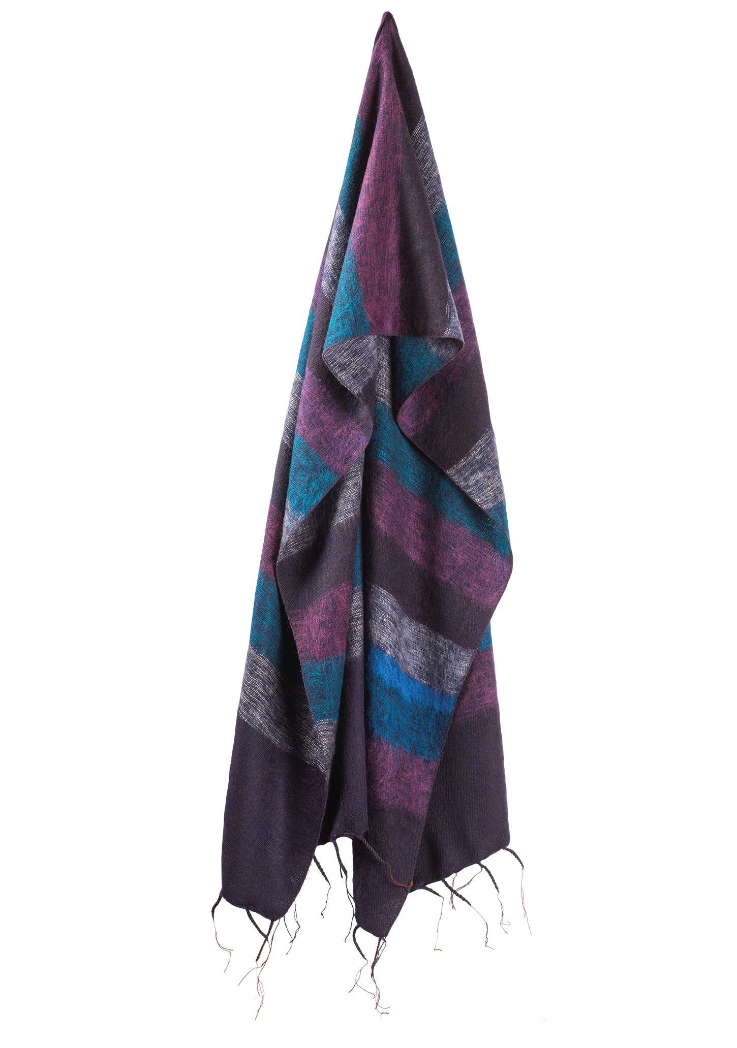 Namaste - Wholesale Scarf - Women's - Yak Wool' Brushed Woven Stripe Scarf2