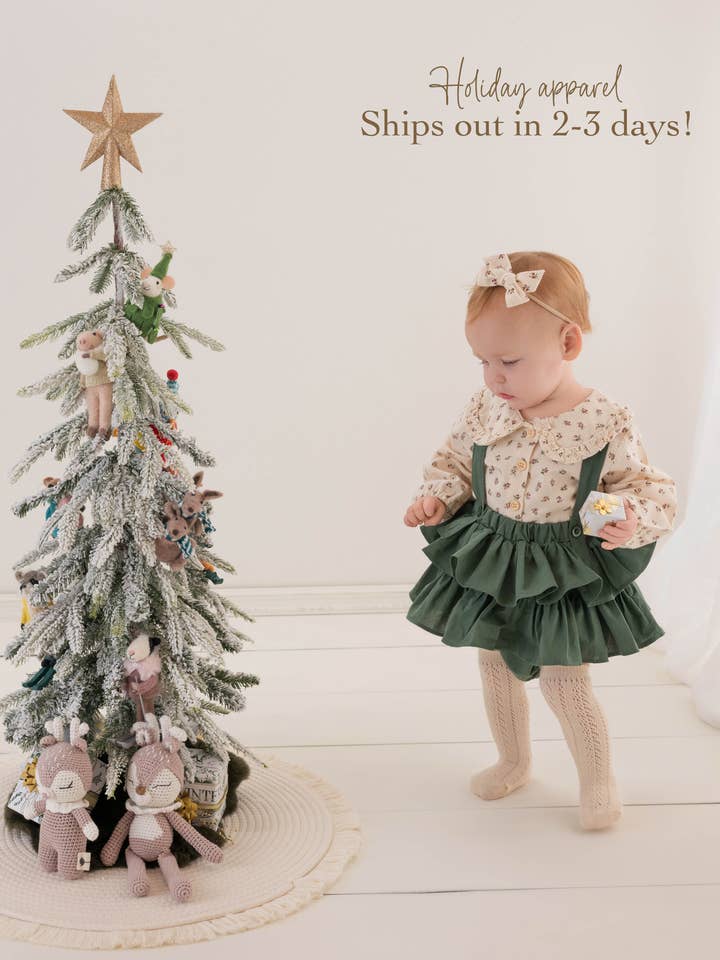 OLIVE & CRADLE - Wholesale Dress Set - Baby - baby girls Holiday Christmas dressy Outfit| Pepper 3pc set