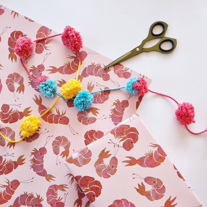 Bosa Art Co - Wholesale Flat wrap - Wrapping Paper / Prawn Party (New Size)0