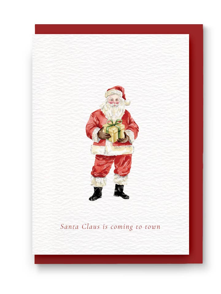 Vintage Father Christmas | Luxury Holiday Greeting Card for wholesale by Kate Hall Design