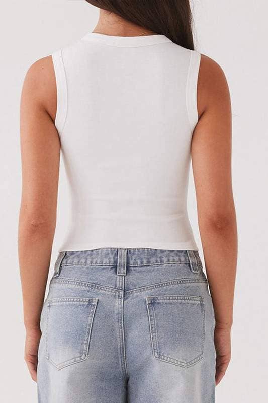 Fashion Combination - Wholesale Knit Sweater - Women's - sleeveless button front crop16