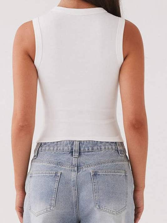 Fashion Combination - Wholesale Knit Sweater - Women's - sleeveless button front crop17