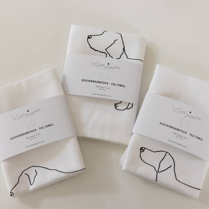 Lieblingspfote - Venta al por mayor Paño de cocina - Paño de cocina blanco con diseño de Vizsla2