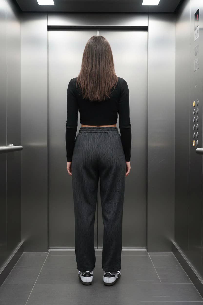 Black pleated textured trousers - S21 for wholesale on Faire2